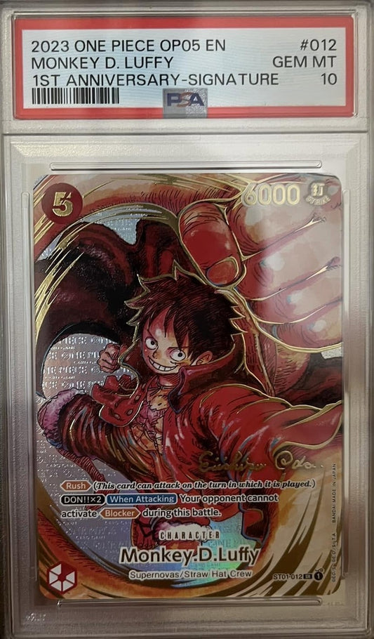 Monkey D. Luffy #012 PSA 10 | One Piece OP05 Signature